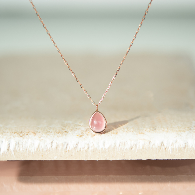 ネックレス K10ピンクゴールド 北海道産インカローズ(JLージュエルー