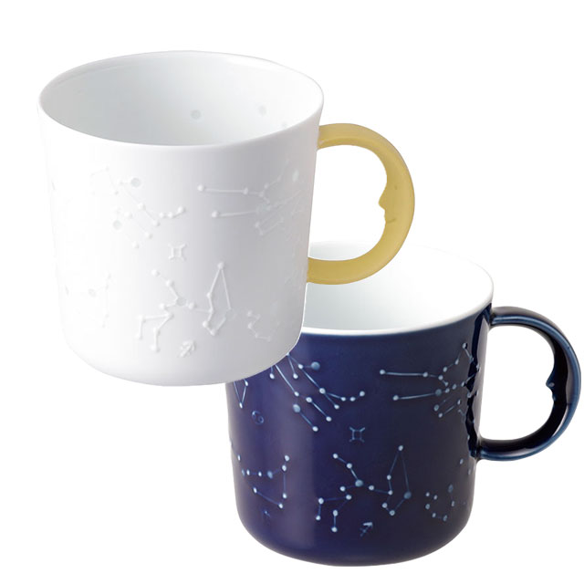 宇宙グッズ】 セラミック星座マグカップ（イエロー・ブルー）
