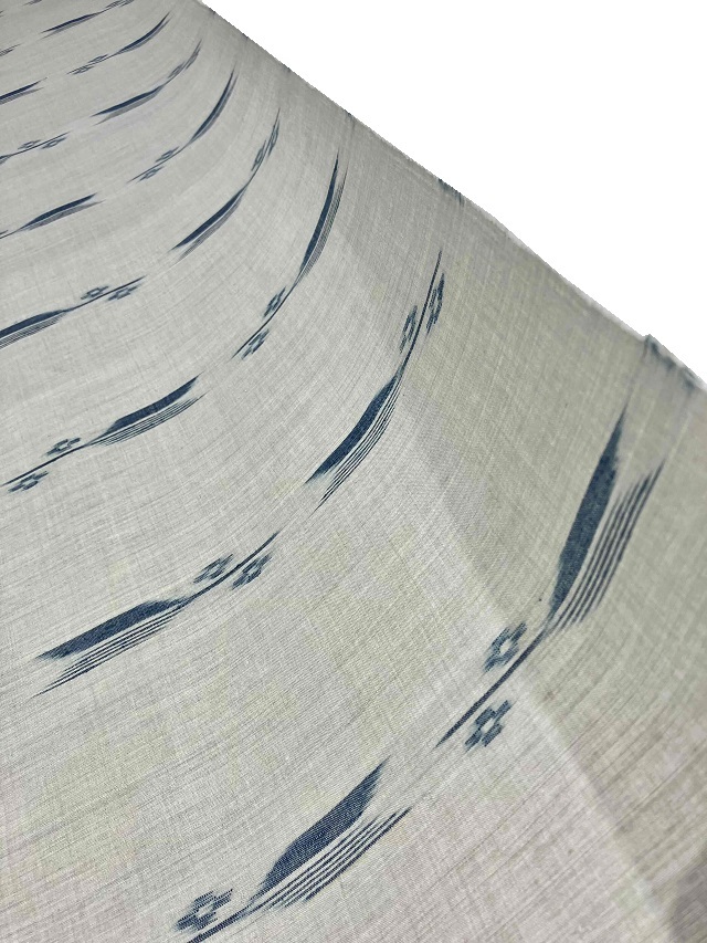 久米島紬 重要無形文化財指定技術 ユウナ染 手織り絣 矢羽根×ジンダマ