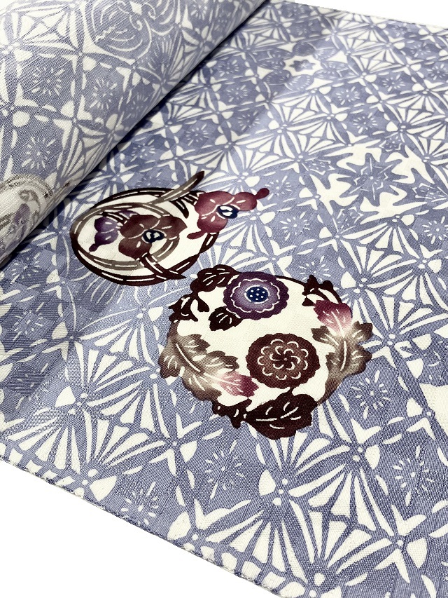 城間栄順 紅型染 着尺 ｜拡張高く上品な菊アヤメ丸紋｜着物セレクト