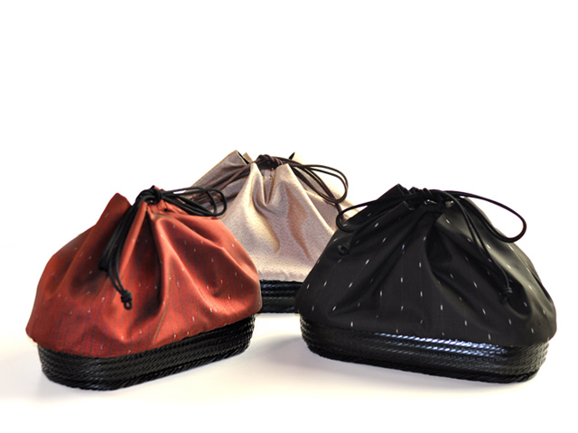 袋物「麻の葉編み」/籠巾着/尺かご/尺籠/お座敷籠/お道具籠/お稽古籠