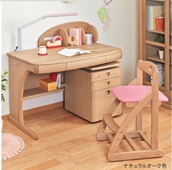 浜本工芸 学習机 No.57(110) 天板ナラムク 21mm厚 5点セット 【送料