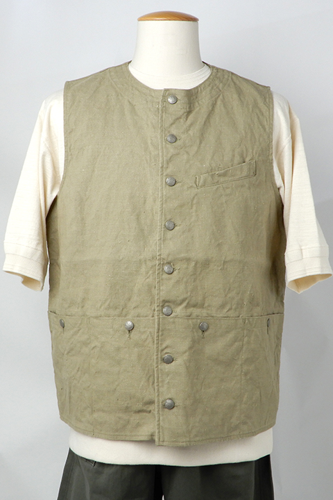 FRENCH WORK VEST - HEMP CANVAS / フレンチワークベスト - ヘンプ