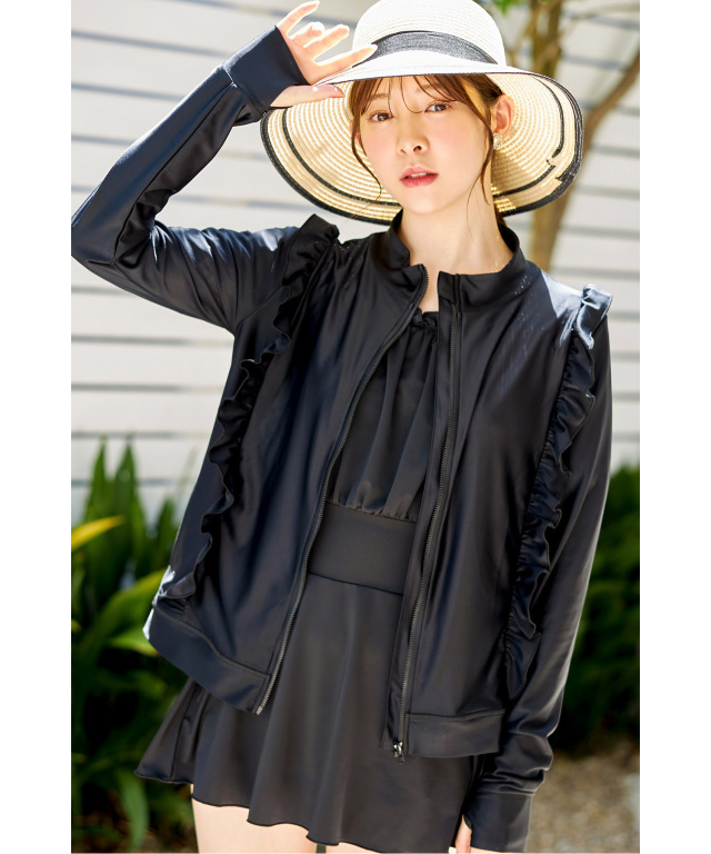 サイドフリルラッシュガード