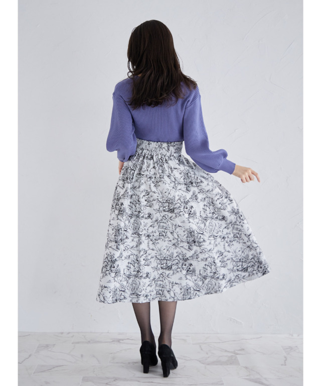 トワルドジュイアンティークジャガードフレアスカート