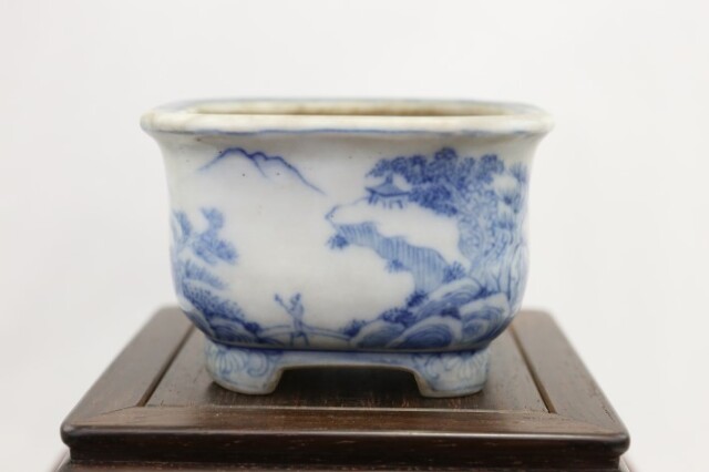 月香 高級盆栽鉢 A3633☆陶器鉢 ミニ盆栽 小品盆栽☆「送料無料」浦部