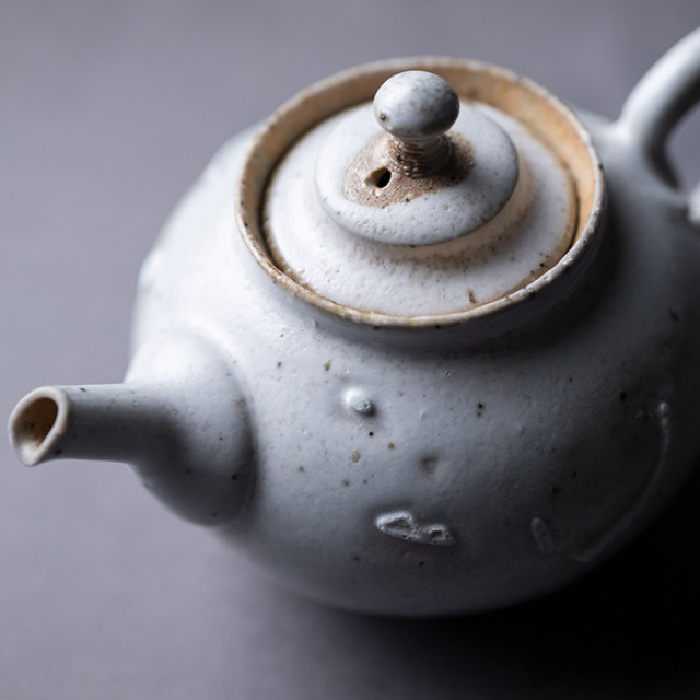 茶器 |【共箱付】白後手急須 (SOY-194) 作家「山田想」