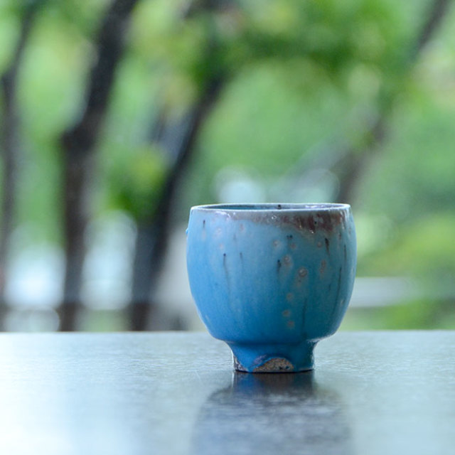 共箱付】青ぐい呑 (SOY-336) 作家「山田想」