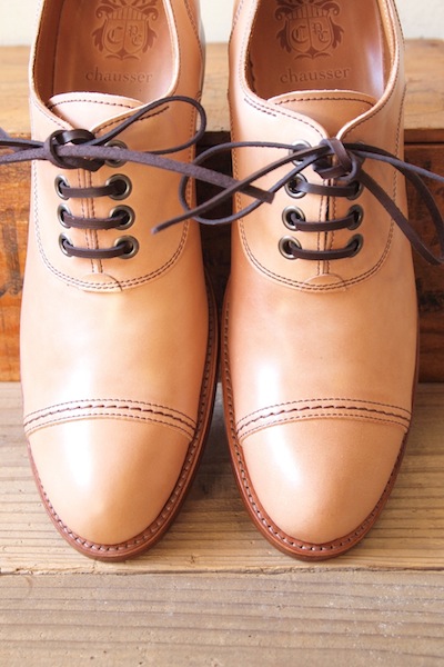 chausser (ショセ) C-7280 ナチュラルコードバンストレートチップ短靴