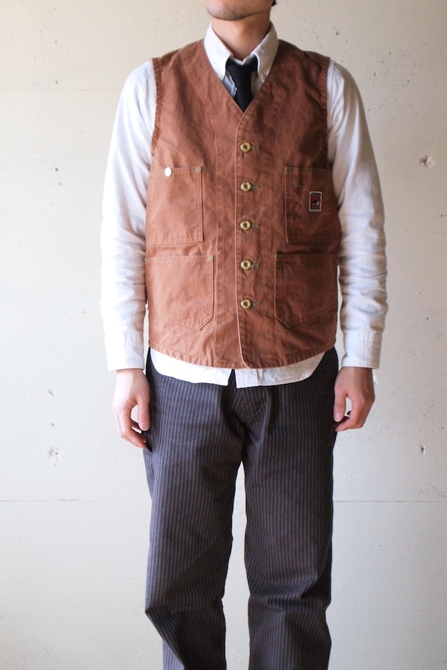 TCB jeans] Foremen Vest, Brown Duck / エンジニアベスト, ブラウン