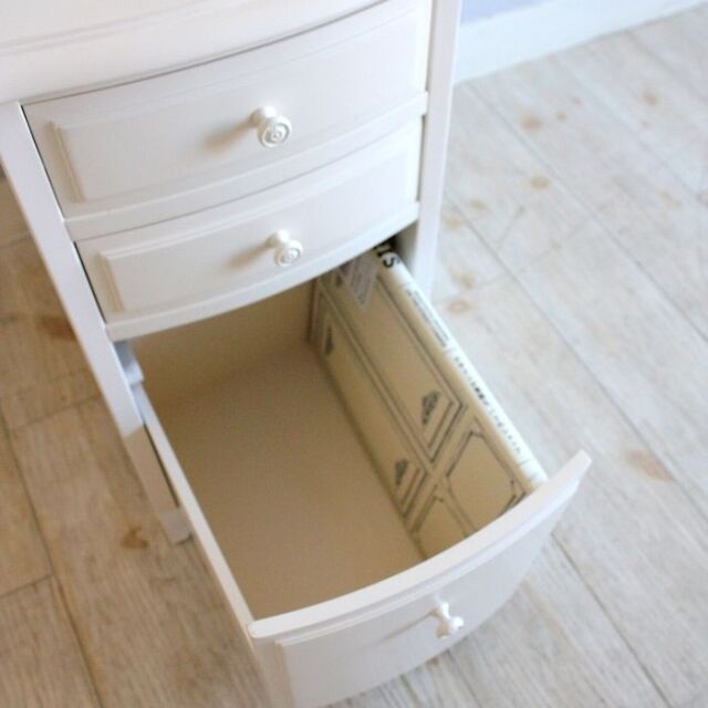 学習机白 リリーホワイトミディアムデスク3点セット