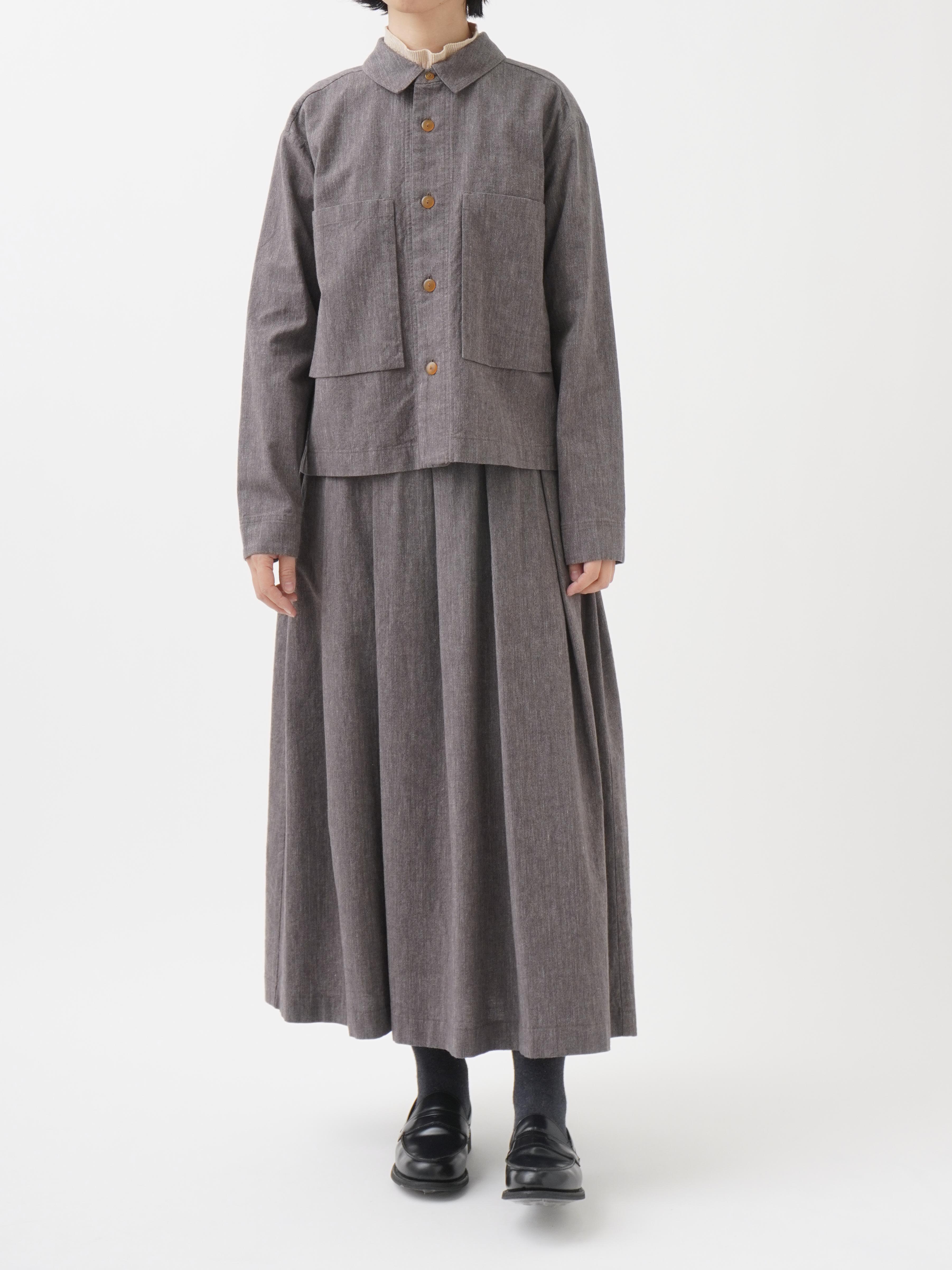 19／－ラフィウールシャンブレー ワークシャツ