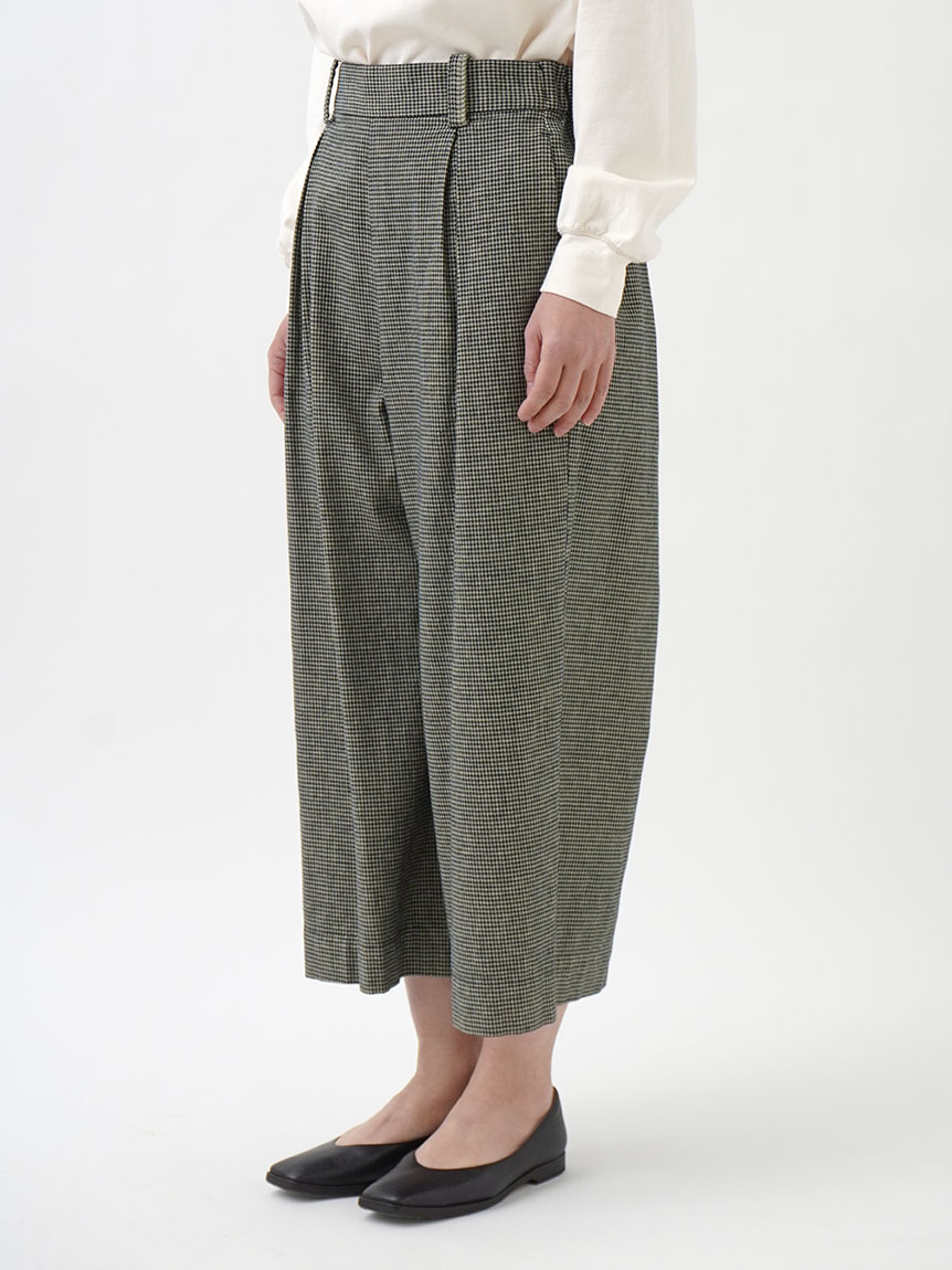 16／-インディゴ千鳥タックパンツ