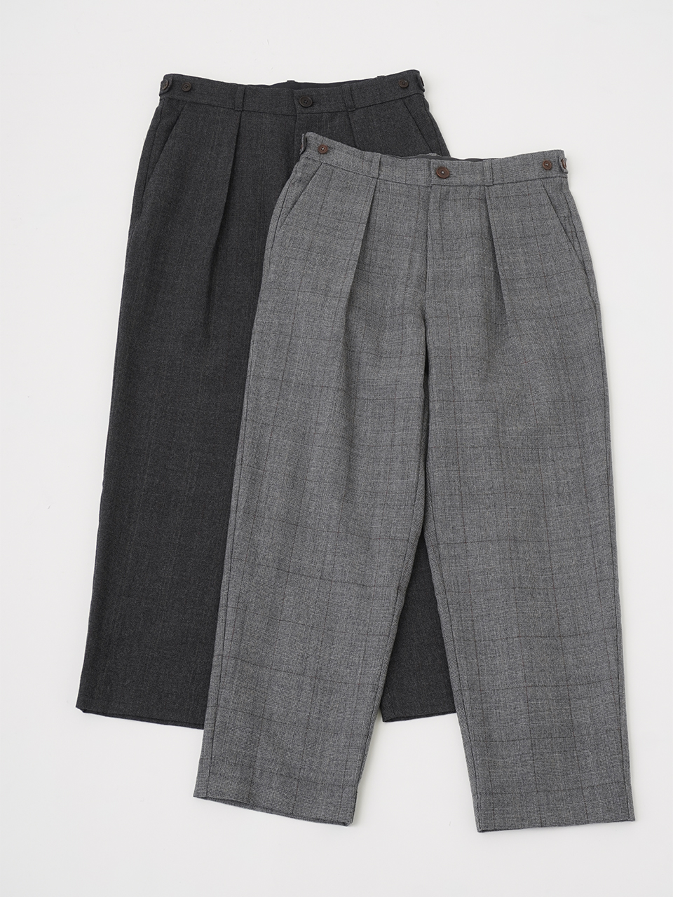 グレンチェック テーパードパンツ