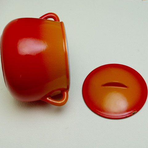 ヴィンテージ・ルクルーゼ鍋 （ビーンズポット）オレンジグラデーション