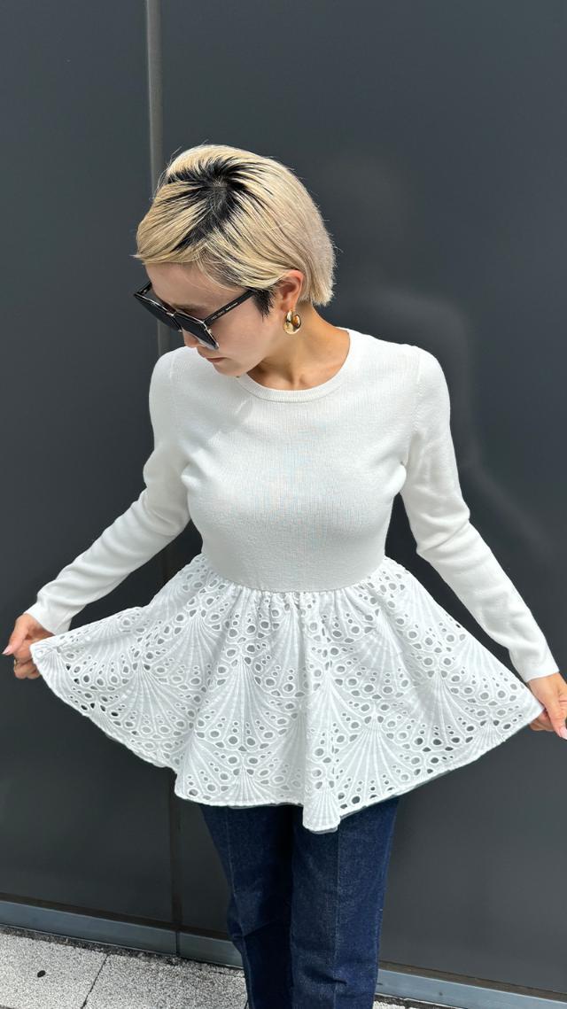 レースニットペプラムトップス｜JENNE(ジェンヌ)公式通販：パリ