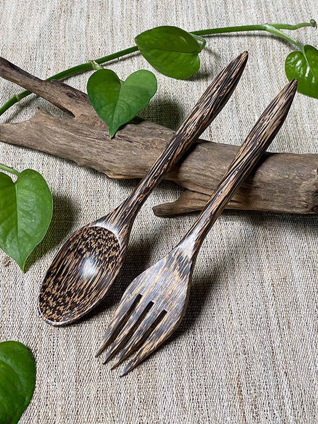 ヤシの木 スプーン＆フォーク セット【パヤカ オンラインショップ】