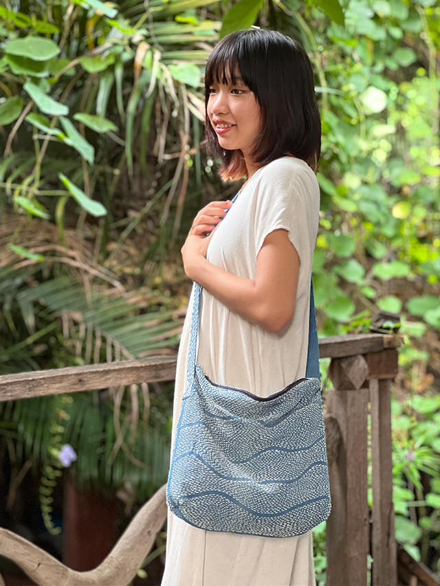 COTTON100% 草木染め 刺し子 ショルダーバッグ【パヤカ オンライン