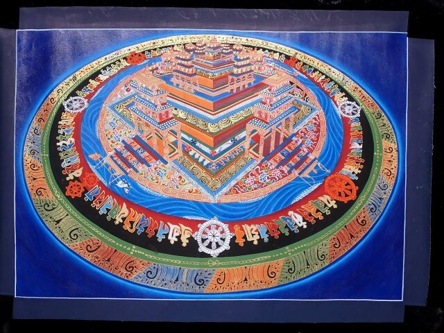 ◇現地より直送！僧侶・タンカ絵師による肉筆◇貴重な本物・曼荼羅