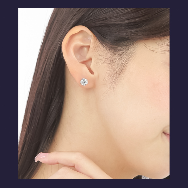 ダイヤモンド ピアス 一粒 2ct プラチナ 金属アレルギー ラボグロウン