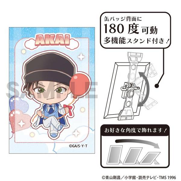 名探偵コナン グリッターアート缶バッジ 安室透 バルーン ミニキャラ