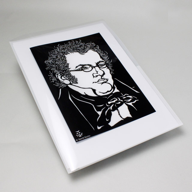 切り絵クリアファイル見開き型 《 Schubert 》 100250 音楽雑貨