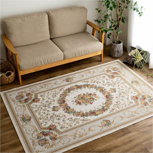 豪華な花柄のゴブラン織りラグマット 約 240×330 cm 6畳｜輸入絨毯専門