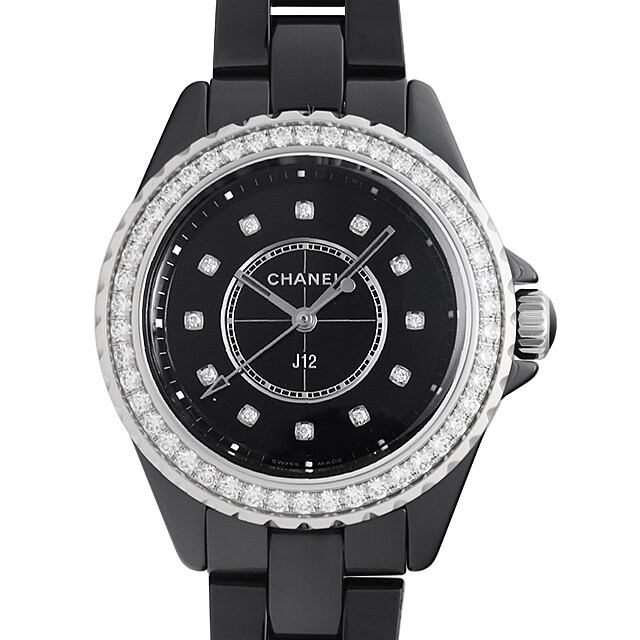 H6419 CHANEL（シャネル） J12 黒セラミック 12Pダイヤ ベゼルダイヤ