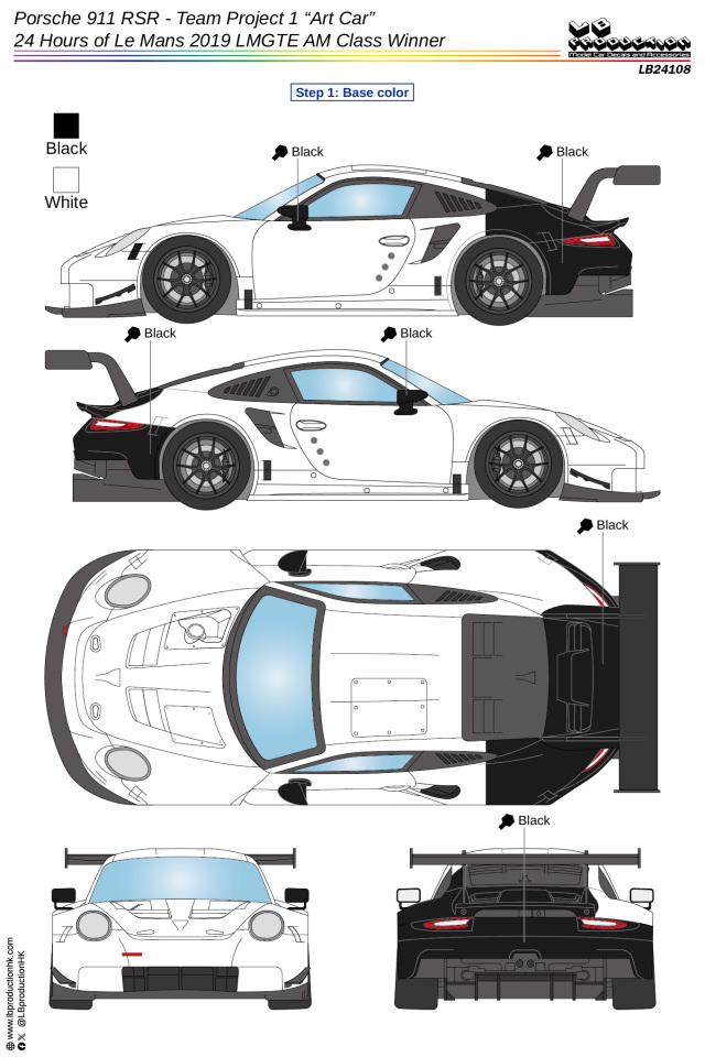 LBプロダクション 1/24 ポルシェ 911 GT3 RSR アートカー ルマン 2019