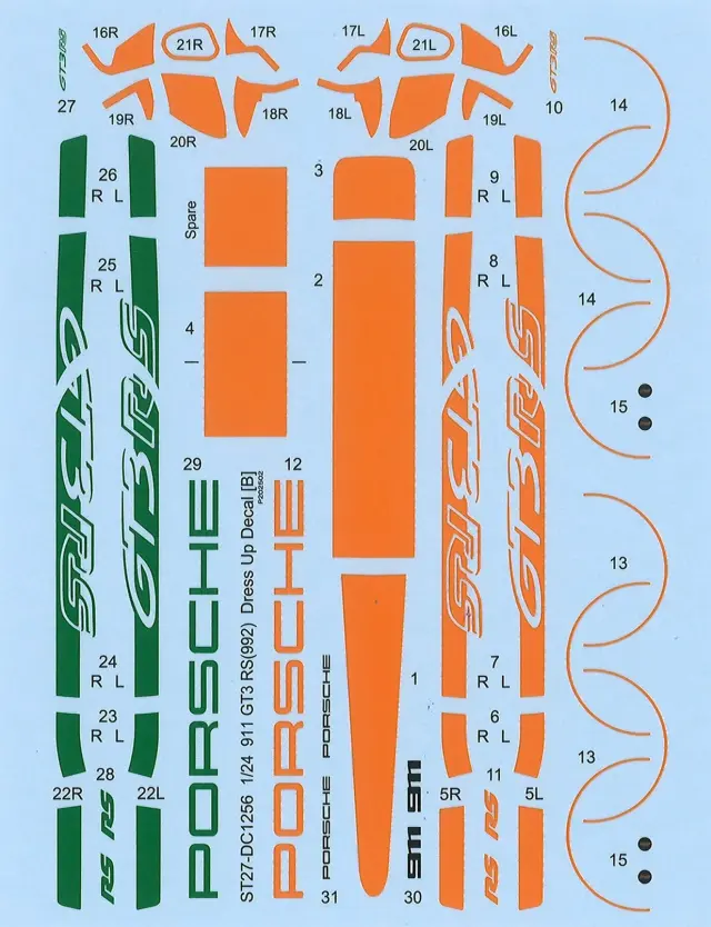 スタジオ27 1/24 ポルシェ 911 992 GT3 RS ドレスアップ オプションラ