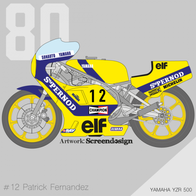 スクリーンデザインデカール 1/12 ヤマハ YZR500 Pernod 1980