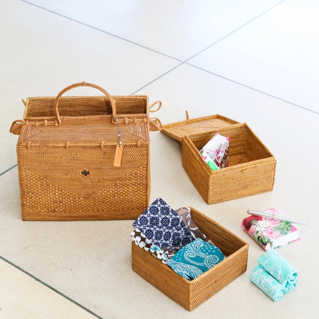 コスメボックス3点SET (PNC167) Rosily(ロージリー) バリ島 アタ