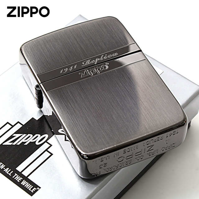 Zippo ジッポー 1941レプリカ ミラーライン ブラックニッケル サテーナ