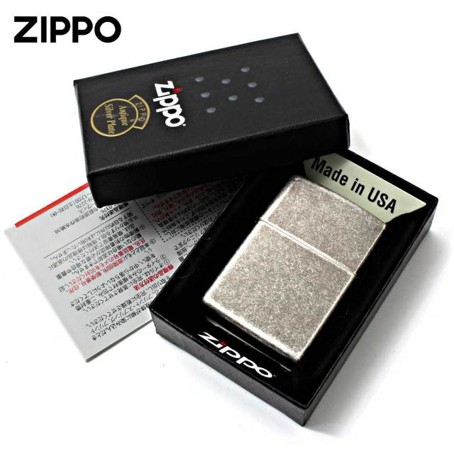 Zippo ジッポー 無地 アンティークフィニッシュ シルバー Antique