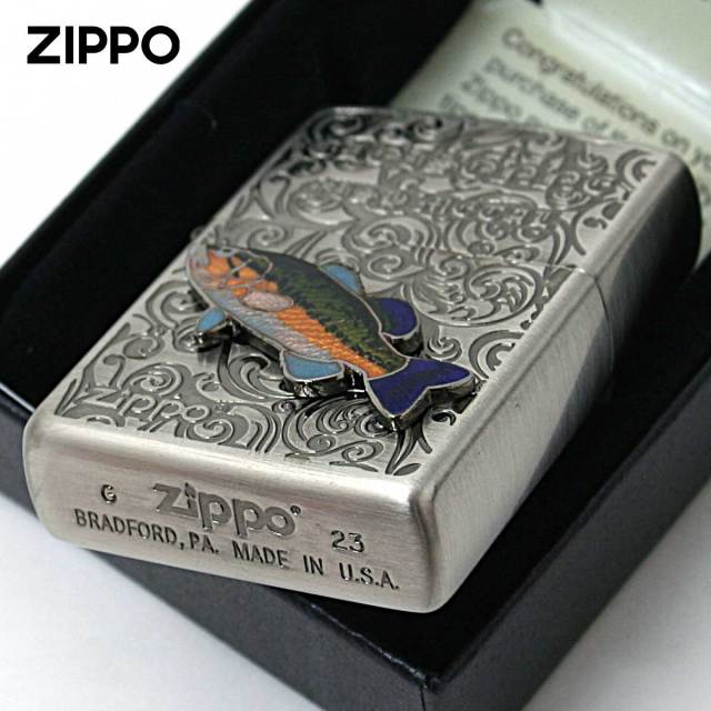Zippo ジッポー ブラックバス ヴィンテージ 七宝メタル 淡水魚 Vintage
