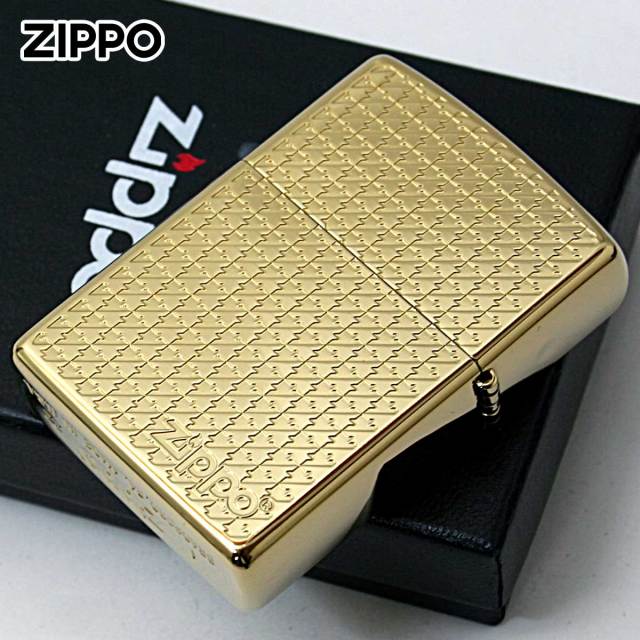 Zippo ジッポー 千鳥格子 チタニュームコーティング ゴールド