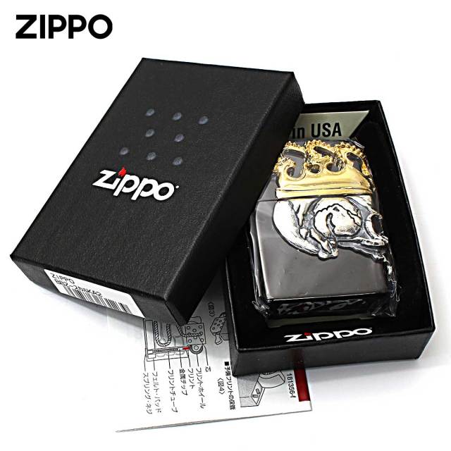Zippo ジッポー スカル ドクロ 骸骨 スカルクラウン メタル チタン