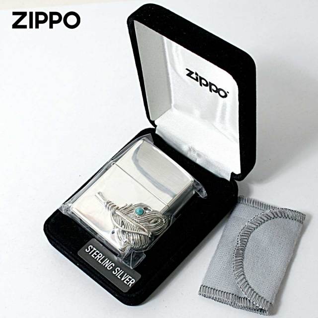 Zippo ジッポー 純銀 スターリングシルバー ビックフェザーメタル Big