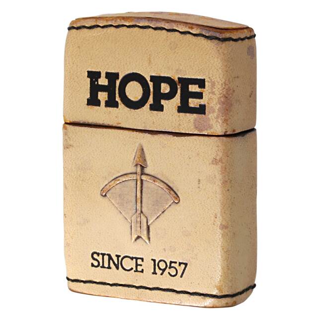 絶版/ヴィンテージ Zippo ジッポー 中古 2007年製造HOPE ホープ 革巻き