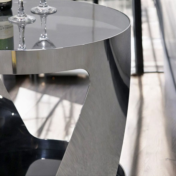 HOBANG ステンレス製 ラウンドサイドテーブル 幅48.5cm｜Y-KAGU(輸入