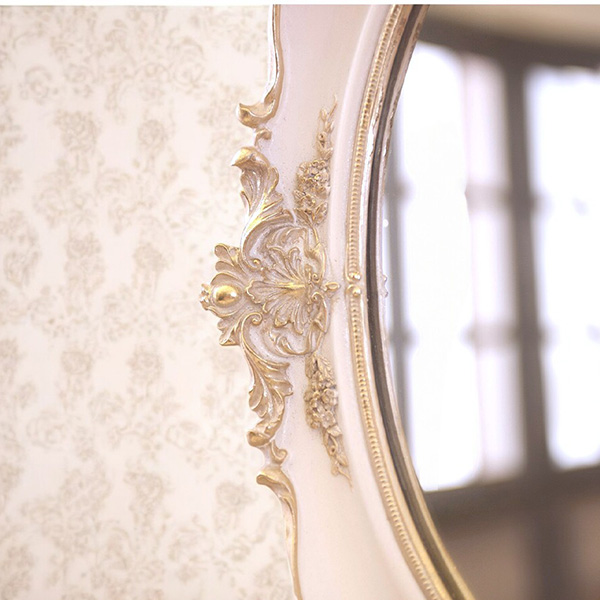 ロココデコ オーバルウォールミラー 壁掛け鏡（ホワイト）｜Y-KAGU