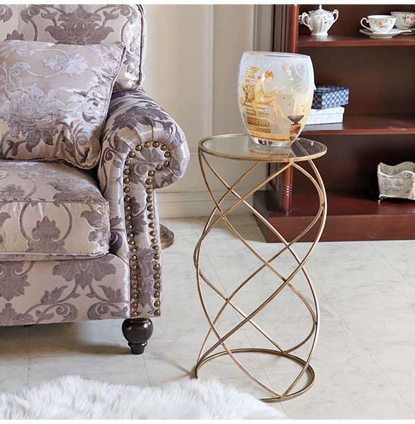 アイアンガラス サイドテーブル Φ31cm｜おしゃれインテリア 家具通販 Y