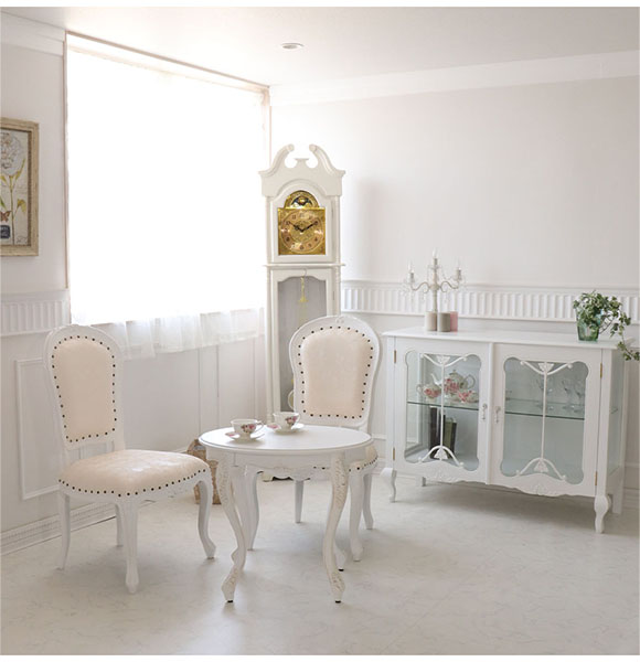 サイドテーブル 白 カフェテーブル おしゃれ 輸入家具 猫脚 コーヒー