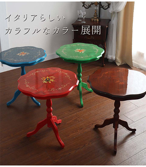 イタリア製 象嵌コーヒーテーブル（サイドテーブル） ブラウン｜Y-KAGU