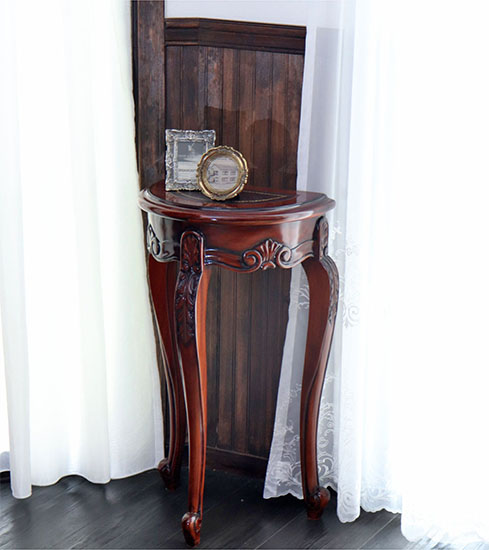 アンティーク調・猫脚ハーフムーンコンソール 幅40cm ｜Y-KAGU(輸入