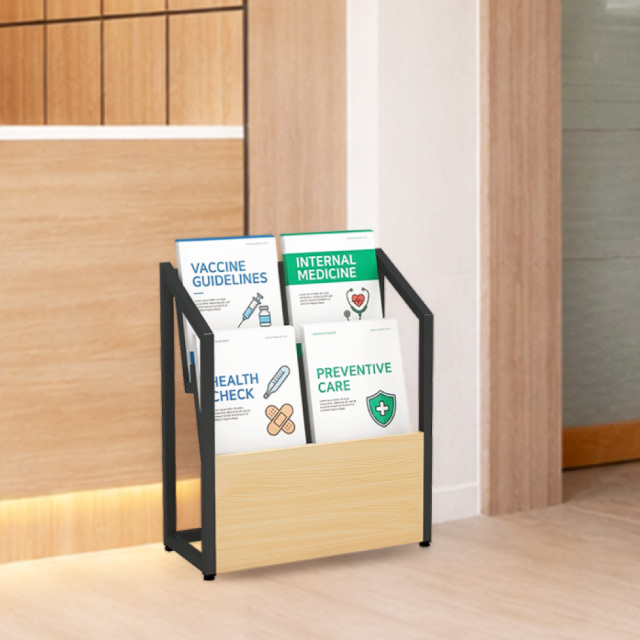 おしゃれ パンフレットスタンド 2段 A4サイズ マガジンラック 雑誌収納