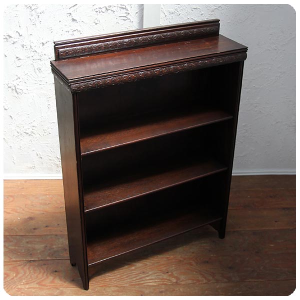 イギリス アンティーク ブックシェルフ 木製 飾り棚 オープンラック