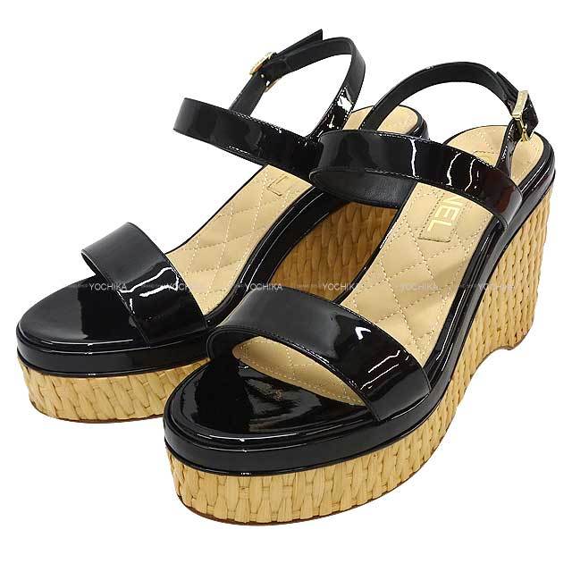 CHANEL シャネル サンダル ヒール ココマーク ウエッジソール アンクル