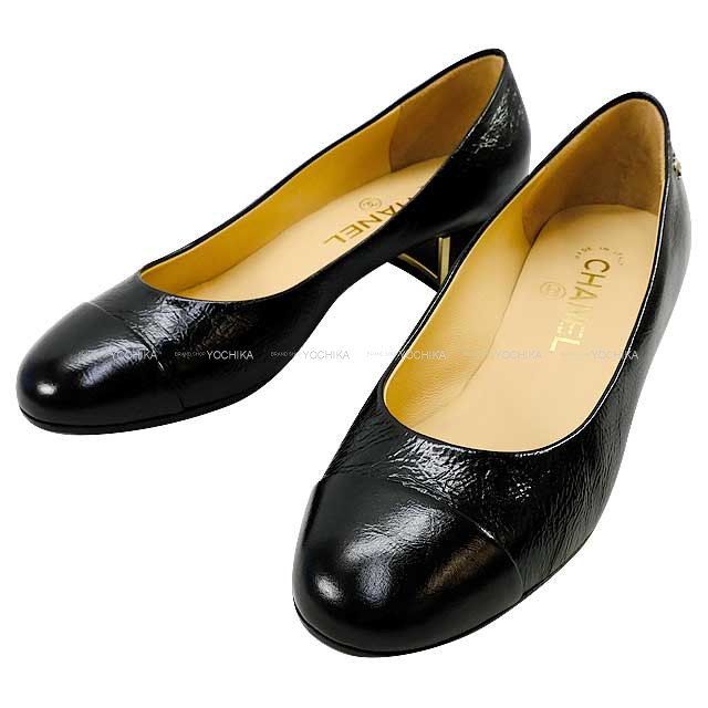 2017年 CHANEL シャネル パンプス ココマーク レザー ヒール 黒