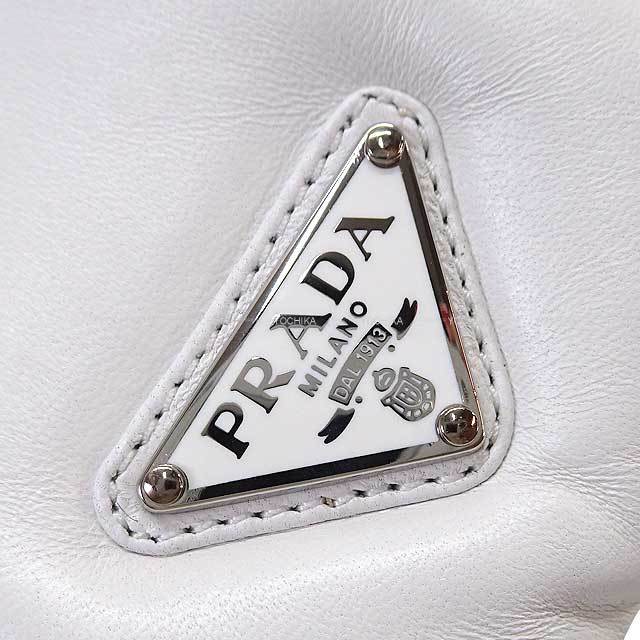 PRADA プラダ サンダル ロゴ ソフトパデット #37.5 白 (ホワイト